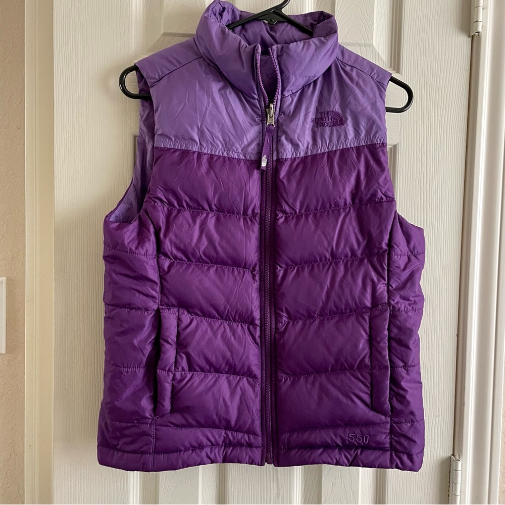 The North Face Reversible Purple Puffer Vest - Picture 1 of 9